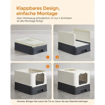 FEANDREA Katzentoilette, Mit Deckel Schwarz 11 FEANDREA Katzentoilette, Mit Deckel Schwarz – Bild 9