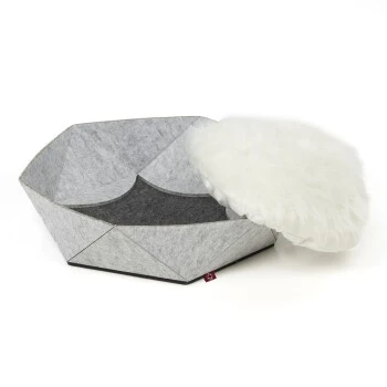 Canadian Cat Company Filz-Katzenkorb Zoey Hellgrau 4 Canadian Cat Company Filz-Katzenkorb Zoey Hellgrau – Bild 2