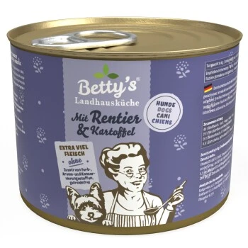 Betty's Landhausküche Mit Rentier & Kartoffel 6 X 200g Für Hund 3 Betty's Landhausküche Mit Rentier & Kartoffel 6 X 200g Für Hund
