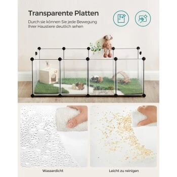 SONGMICS Freigehege Mit Bodenplatten Weiß 1,25 M, 63 Cm, 42 Cm 9 SONGMICS Freigehege Mit Bodenplatten Weiß 1,25 M, 63 Cm, 42 Cm – Bild 7